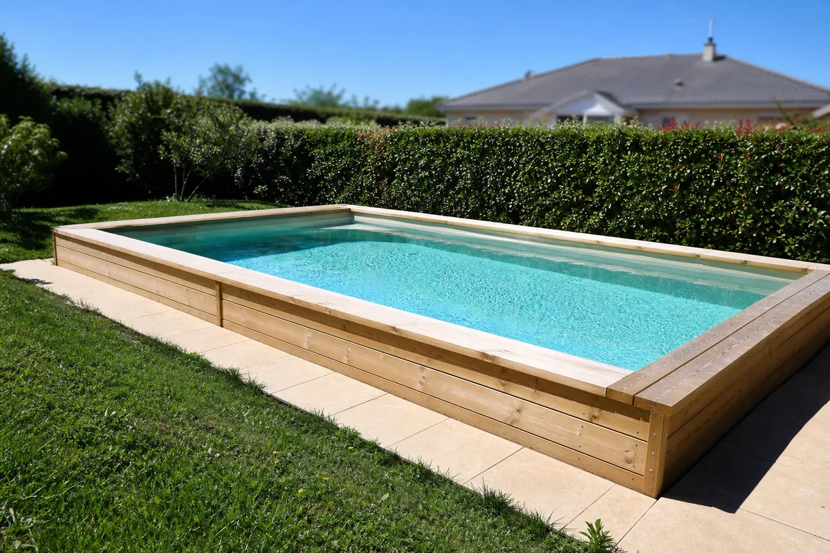 Piscine bois semi-enterrée : drainage, ancrage et budget